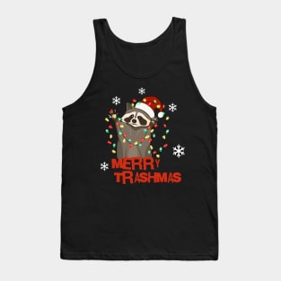 Funny Christmas Raccoon Merry Trashmas Tank Top